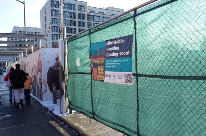 Dozens of large housing construction projects along the Gowanus Canal in Brooklyn, New York City